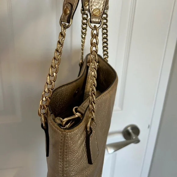 Michael Kors Gold Jet Set Chain messenger crossbody shoulder satchel - Picture 3 of 15